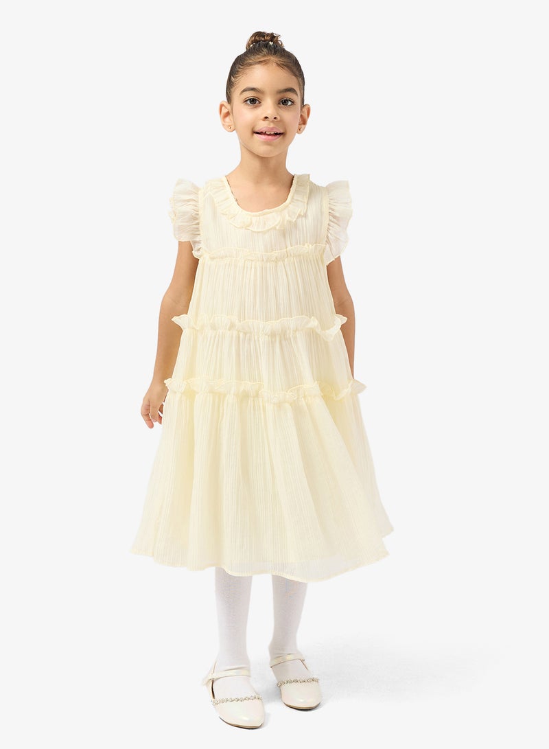 Pinata Soft Yellow Ruffle Dress - Image 4